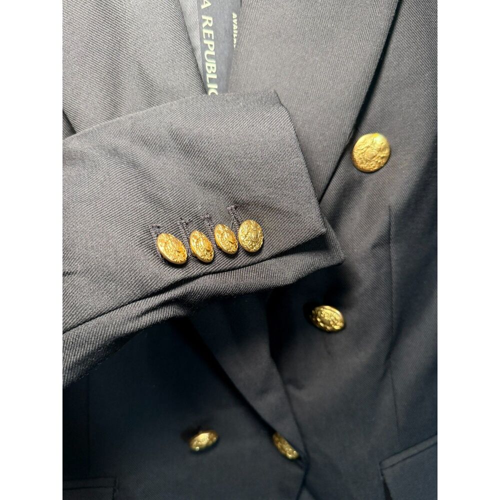 Banana Republic NWT Black Double Breasted Captain Blazer Military Preppy Chic - Picture 6 of 7